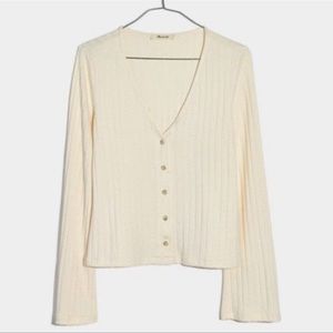 Madewell Bell Sleeved Ribbed Cardigan Top